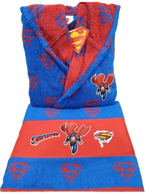 Özdilek Superman Çocuk Bornoz 9-10 Yaş(Mavi)
