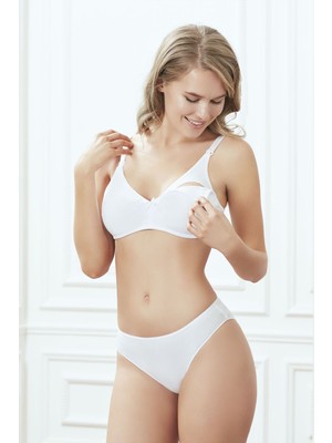 Anıl 3424 Kadın Pamuklu Lohusa Önden Açma Emzirme Sütyeni