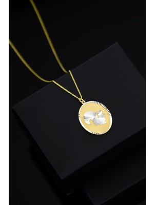 Papatya Silver 925 Ayar Gümüş Gold Kaplama Sincap Plaka Kolye