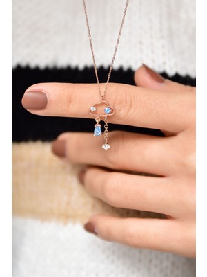 Papatya Silver 925 Ayar Gümüş Rose Kaplama Bulut Kolye UVPS102267