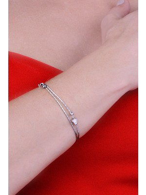 Papatya Silver 925 Ayar Gümüş Rodyum Kaplama Yıldız ve Toplu Bileklik