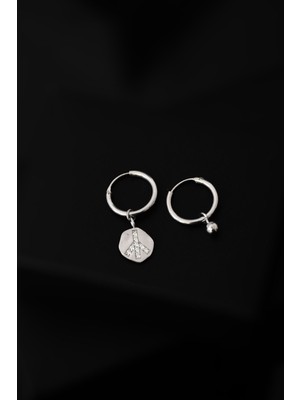 Papatya Silver 925 Ayar Gümüş Rodyum Kaplama Taşlı Sallantılı Halka Küpe