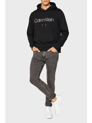 Calvin Klein Pamuklu Baskılı Kapüşonlu Regular Fit Sweat Erkek Sweat K10K104060 002