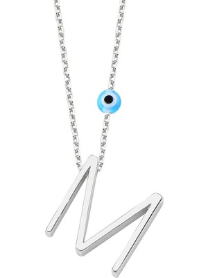 Altın Sepeti Gümüş Gözlü Harf Kolye