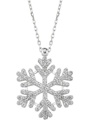 Altın Sepeti Gümüş Beyaz Taşlı Kartane Kolye