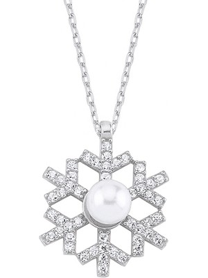 Altın Sepeti Gümüş Inci Kartanesi Kolye