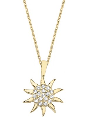 Altın Sepeti Gümüş Altın Kaplamalı Mini Güneş Kolye