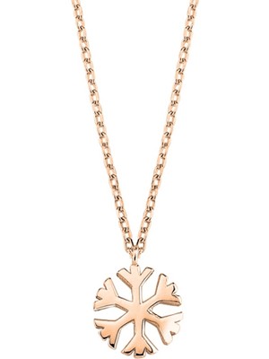 Altın Sepeti Rose Gümüş Sade Kartanesi Kolye