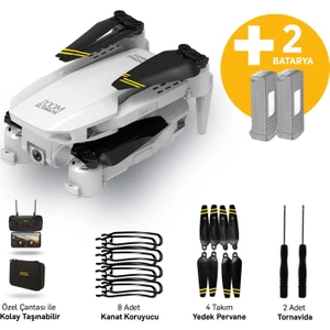 CX017 Wifi Çift Kameralı Katlanabilir 1080P Drone + 2 Bataryalı Set