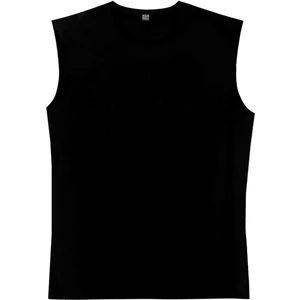 Düz, Baskısız Siyah Kesik Kol | Kolsuz Erkek T-Shirt | Atlet
