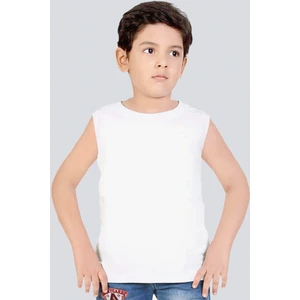 Düz, Baskısız Basic Beyaz Kesik Kol | Kolsuz Kız Erkek Uniseks Çocuk T-Shirt | Atlet