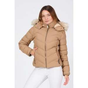 BESTE KADIN MONT BESTE Çıkabilir Kapüşonlu Kürk Astarlı Şişme Kadın Mont