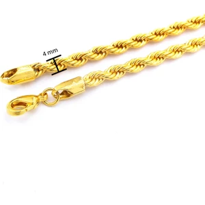 Altın Kaplama 4mm Kalınlık Burgu Zincir