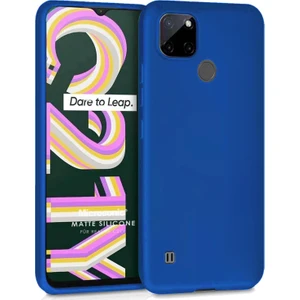Matte Silicone Realme C21Y Kılıf Mavi