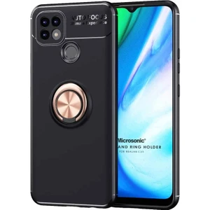 Realme C25S Kılıf Kickstand Ring Holder Siyah Rose