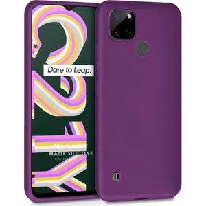 Matte Silicone Realme C21Y Kılıf Mor