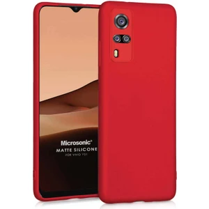 Matte Silicone Vivo Y51A Kılıf Kırmızı
