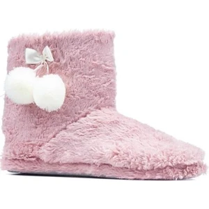 Yaz Kış Ayakkabı Yaz Kış Kadın Pomponlu Pembe Krem Siyah Gri Kaymaz Taban Içi Polar Panduf Ev Botu