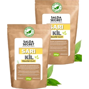 Salda Secret Sarı Kil Doğal Yüz Maskesi 250 gr x 2 Adet Toz - Kil Maskesi - Indian Healing Clay