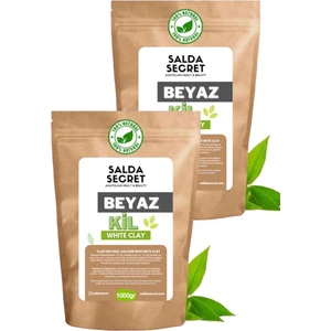 Salda Secret Beyaz Kil Doğal Yüz Maskesi 1000 gr x 2 Adet Toz - Kil Maskesi - Indian Healing Clay