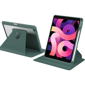 Nezih Case iPad 10.2 8. Nesil ve 9. Nesil Uyumlu Kalem Bölmeli 360 Dönebilen Arkası Şeffaf Standlı Kılıf