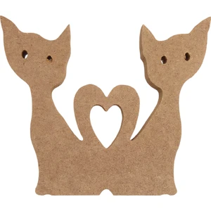 25 cm 18 mm Ikili Kedi.dik Durabilir.boyanabilir Ham Ahşap Obje.ahşap Boyama Ürünü.ahşap Hayvan Figürü Hobi Boyama