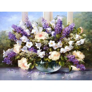 Womb Hobby Mor ile Beyazın Dansı Sayılarla Boyama Seti 40X50 cm Tuvale Gerili