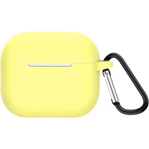 Apple AirPods 3. Nesil Silikon Koruyucu Askılı Kılıf Sarı