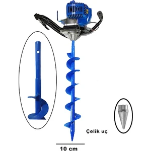 Mert Metal  Motorlu Toprak Burgu Makinesi Aparatı 80X10CM