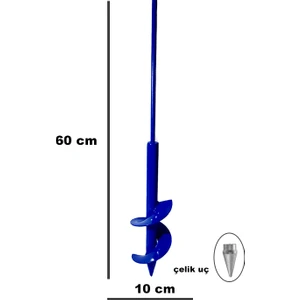 Mert Metal Matkap Uyumlu Toprak Burgu Makinesi 60 cm X 10 cm