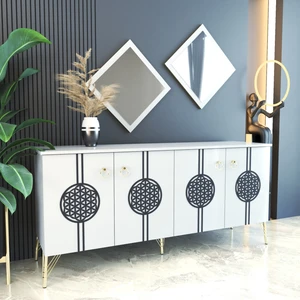 ESMOPA MOBİLYA Elegant Beyaz Konsol (Metal Ayaklı)
