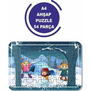 Kar Topu A4 54 Parça Puzzle, Oyuncak, Yapboz