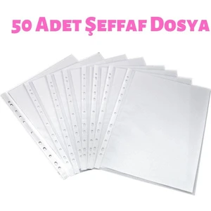 Şeffaf Dosya Delikli A4 Dosya Poşet Dosya 50 Li Paket