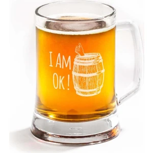 Hediye Sepeti I Am Ok! Tasarımlı Arjantin Bira Bardağı