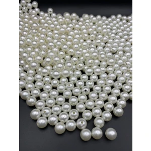 Hedef Bijuteri 12MM Krem Renk Plastik Inci Boncuk, Çanta ve Takı Yapım Boncuğu (100 GR,~120 Adet)