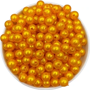 Hedef Bijuteri 12MM Turuncu Renk Plastik Inci Boncuk, Çanta ve Takı Yapım Boncuğu (100 GR,~120 Adet)