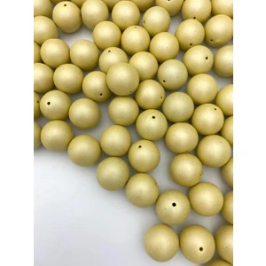 Hedef Bijuteri 18MM Krem Renk Mat Metalik Plastik Boncuk (100GR,~28 Adet)