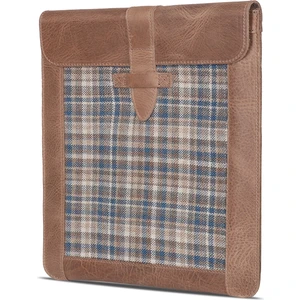 Hakiki Deri ve Dokuma Kumaş Tablet Kılıfı iPad Pro 12'' / 12.9’’ Inç - Tarçın