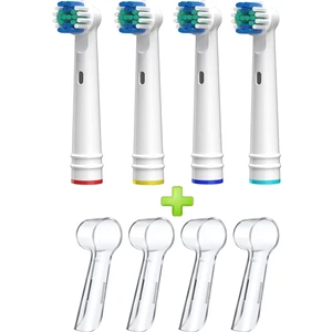 24sat Oral-B Diş Fırçası Yedek Başlığı Cross Action 4'Lü + 4 Adet Koruyucu Kapak