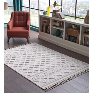 Deco Alvin 12626 Yeni  Yüksek Kalite Modern Kabartmalı Örgü Saçaklı Multi Salon Halısı