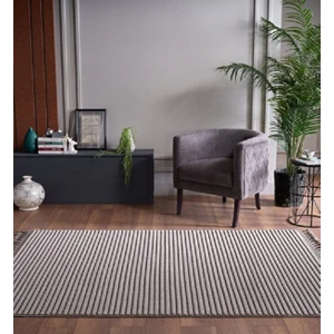 Deco Alvin 12612 Yeni  Yüksek Kalite Modern Kabartmalı Örgü Saçaklı Bej Salon Halısı