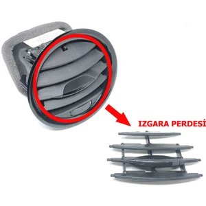 Corsa D Kalorifer Havalandırma Muzulu Izgara Perdesi Ortası Siyah