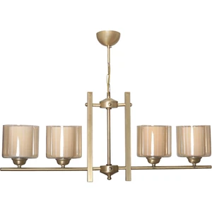 Fer Avize  Pierro Retro Rustik Eskitme Çift Camlı Yemek Masası Sıralı 4’lü Avize