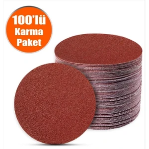 REKOTOOLS-100 Adet Cırt Zımpara Spiral Avuç Taşlama 115 mm (Karma Paket)