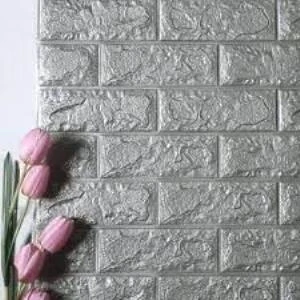 Renkli Duvarlar Kendinden Yapışkanlı Koyu Antrasit Gri Esnek Sünger Duvar Paneli