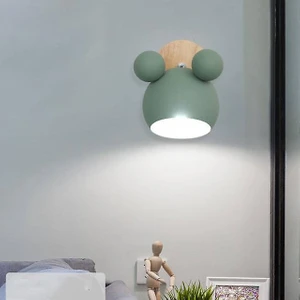 Nordic Mickey Mouse Aplik Modern Duvar Lambası - Yeşil (Yurt Dışından)