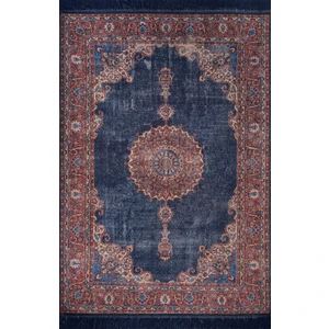 Vintage Salon Halısı, Blues Şönil Dokuma |Pamuk-Polyester|Lacivert Halı Al 87