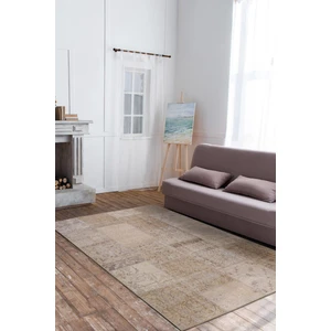 Patchwork Desenli Salon Halısı, Jazz Şönil |Pamuk-Polyester| Bej Halı Al 15