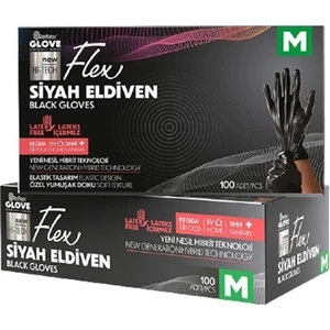 Hız Danışmanlık Reflex Flex Glove Pudrasız 100'LÜ Siyah / M