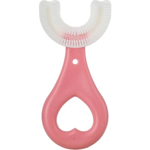Çocuklar Diş Temizleme Manuel Fırça U-Şekli Oral Diş Temizleme Pembe 2-6 Yıl(Yurt Dışından)
